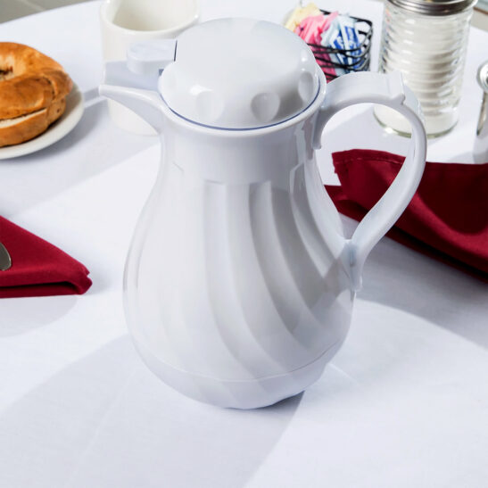 WINCO 42 OZ INSULATED WHITE BEVERAGE SERVER