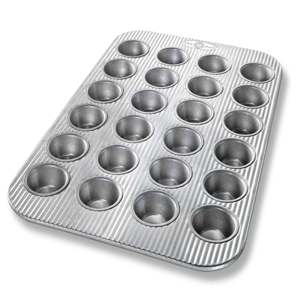 HusMait 24 Cup Mini-Muffin Pan - 11" X 14" Pan With Premium US-Made Non Stick Coating, PFAS-Free, For Kitchen Baking Mini Cupcakes, Brownies, Small Muffins, And Tarts