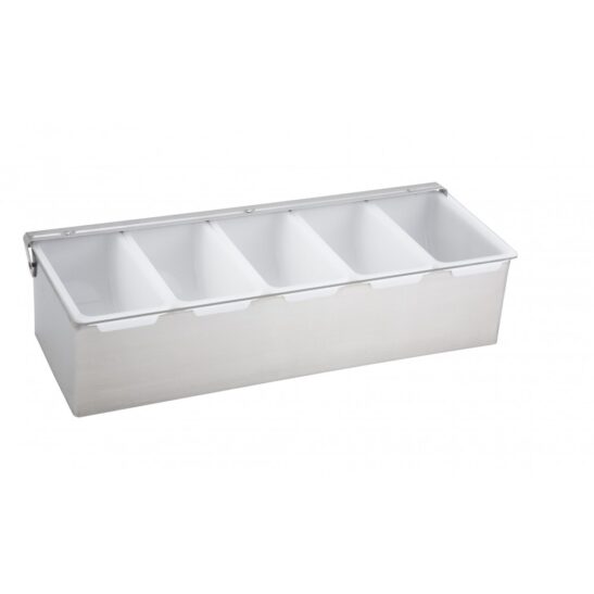5 COMPARTMENT STAINLESS STEEL CONDIMENT DISPENSER